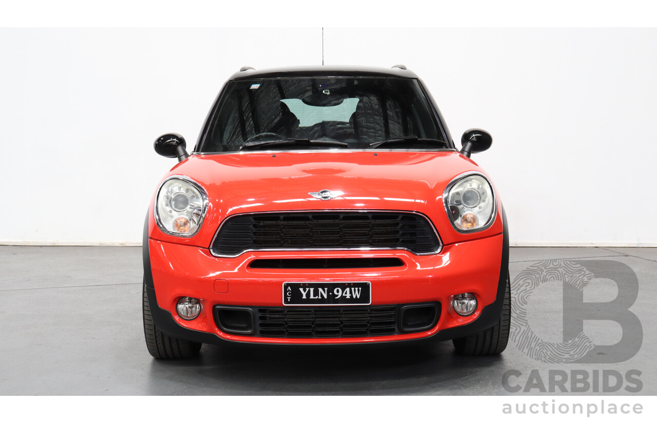 1/2011 Mini Cooper S ALL4 Countryman Chilli R60 4d Wagon Red 1.6L Turbo