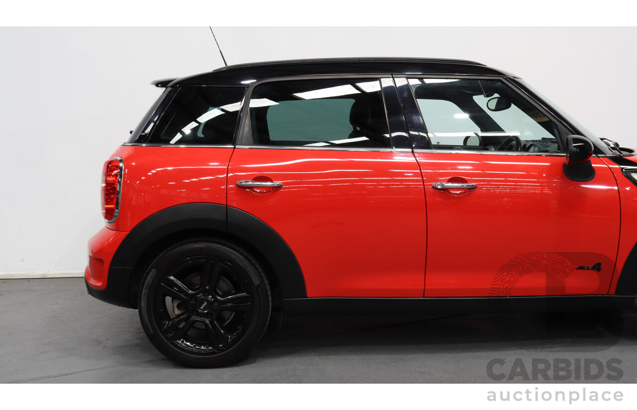 1/2011 Mini Cooper S ALL4 Countryman Chilli R60 4d Wagon Red 1.6L Turbo