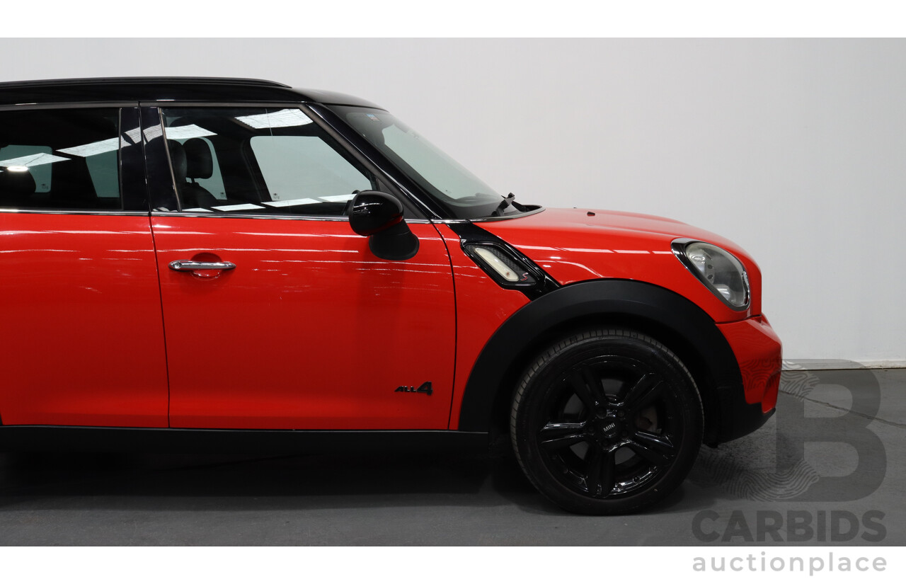 1/2011 Mini Cooper S ALL4 Countryman Chilli R60 4d Wagon Red 1.6L Turbo