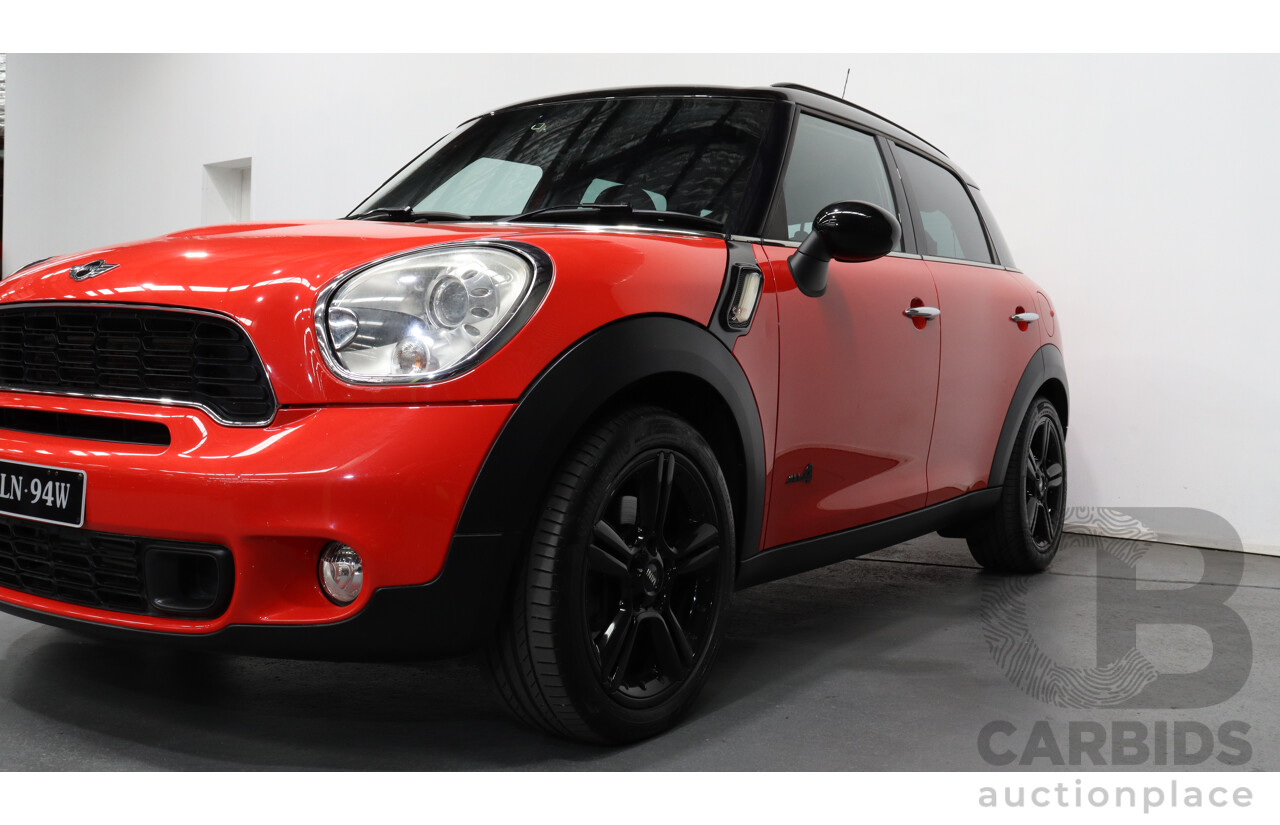 1/2011 Mini Cooper S ALL4 Countryman Chilli R60 4d Wagon Red 1.6L Turbo