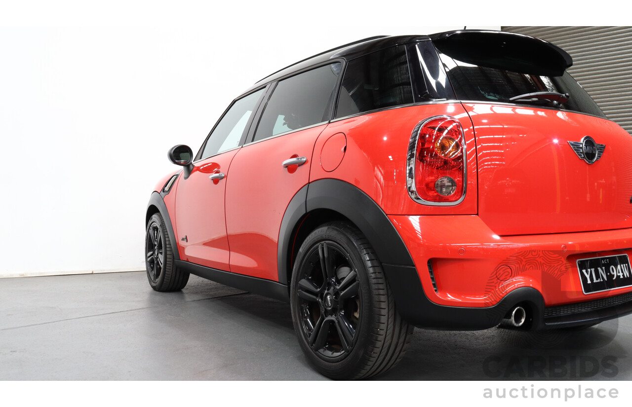 1/2011 Mini Cooper S ALL4 Countryman Chilli R60 4d Wagon Red 1.6L Turbo