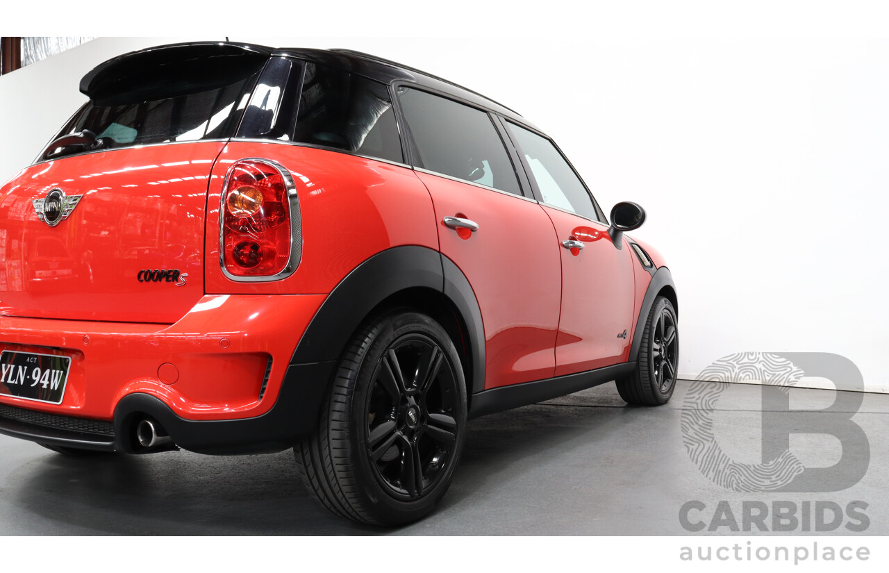 1/2011 Mini Cooper S ALL4 Countryman Chilli R60 4d Wagon Red 1.6L Turbo