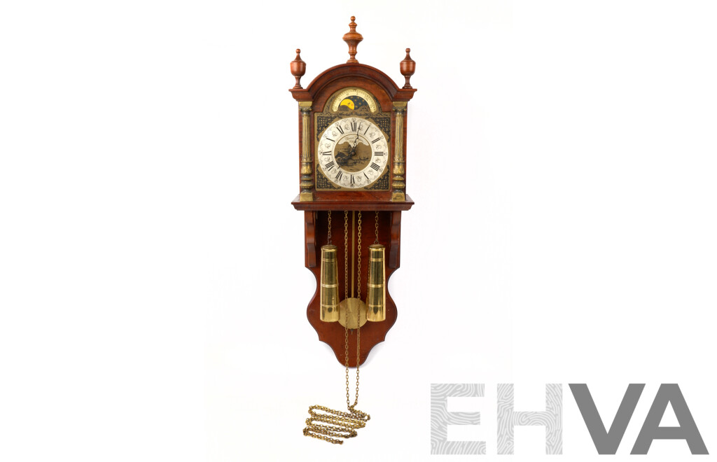 Antique Eight Day Pendulaum Clock with Pendulum and Weights by Thomas Campion, London, Needs Repair