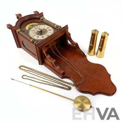 Antique Eight Day Pendulaum Clock with Pendulum and Weights by Thomas Campion, London, Needs Repair