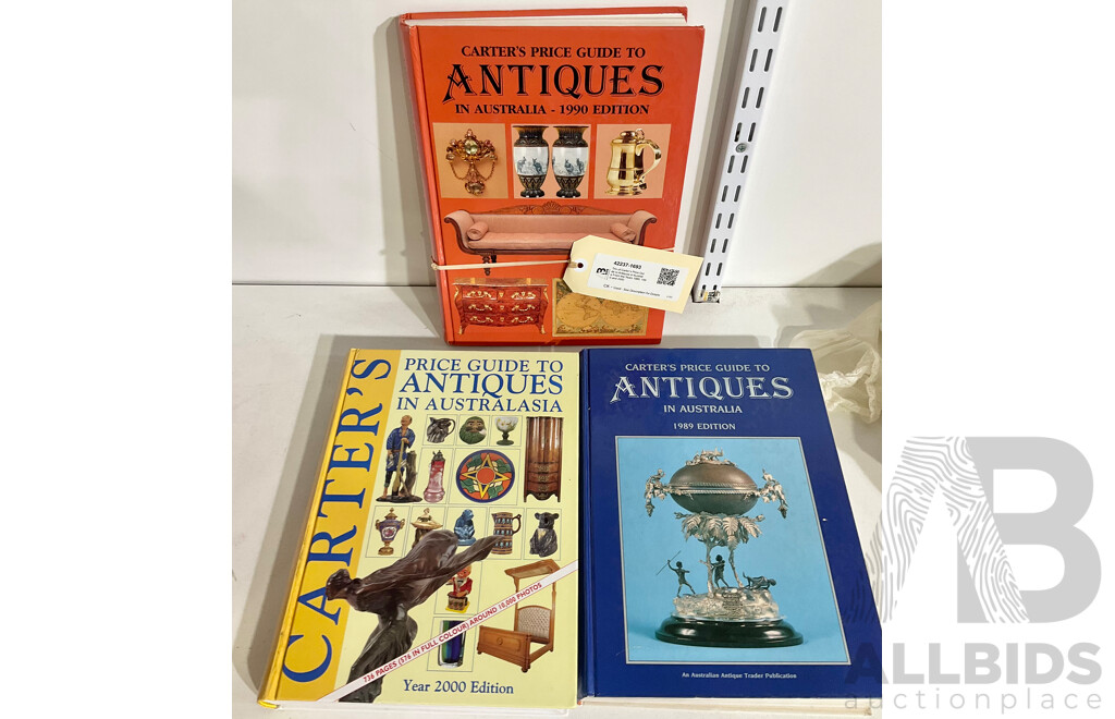 Trio of Carter’s Price Guide to Antiques in Australia From the Years 1989, 1990 and 2000