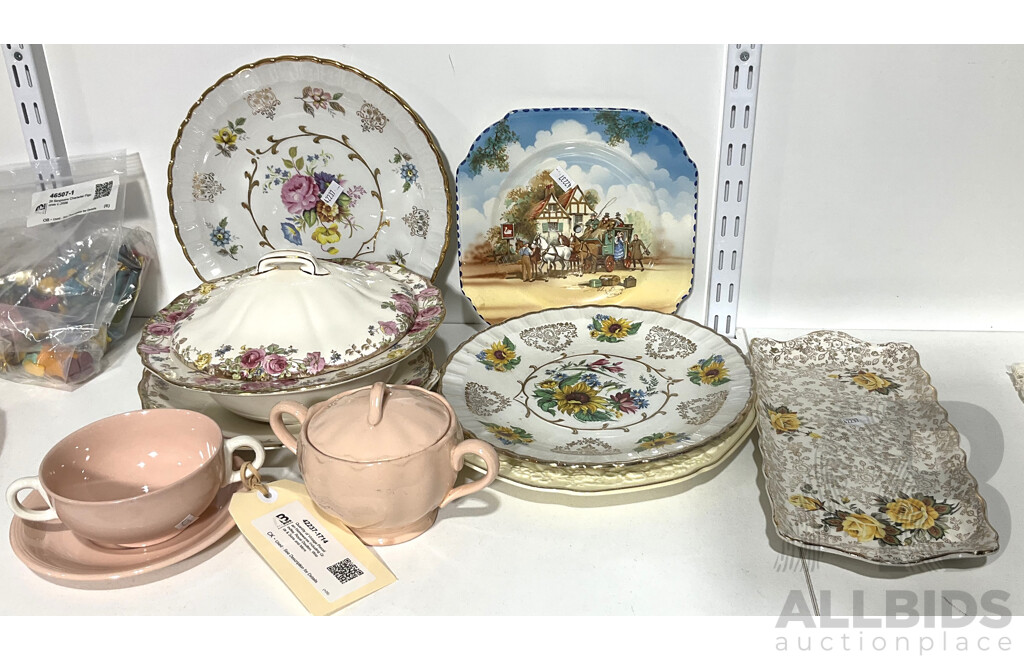Quantity of Vintage Porcelain Homewares Including Grindley, Royal Doulton, Woods & Sons and More