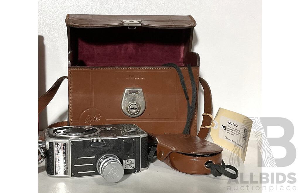Vintage Bolex Paiillard Movie Camera C8 Plus Cine Exposure Meter, in Original Leather Cases