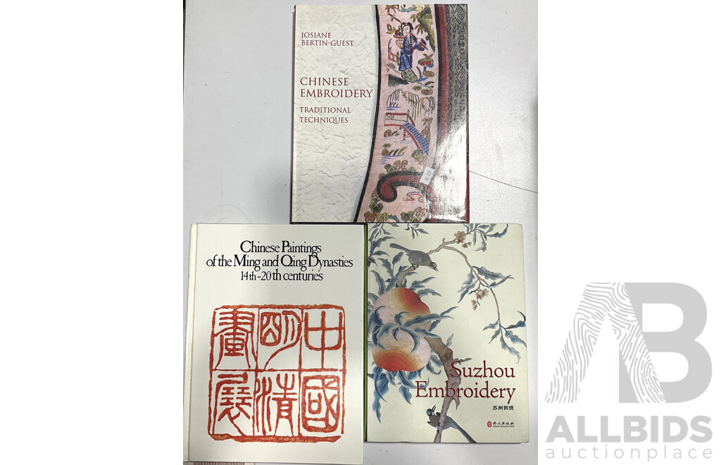 Pair of Books on Chinese Embroidery and Chinese Paintings of the Ming and Quinn Dynasties 14th-20th Centuries
