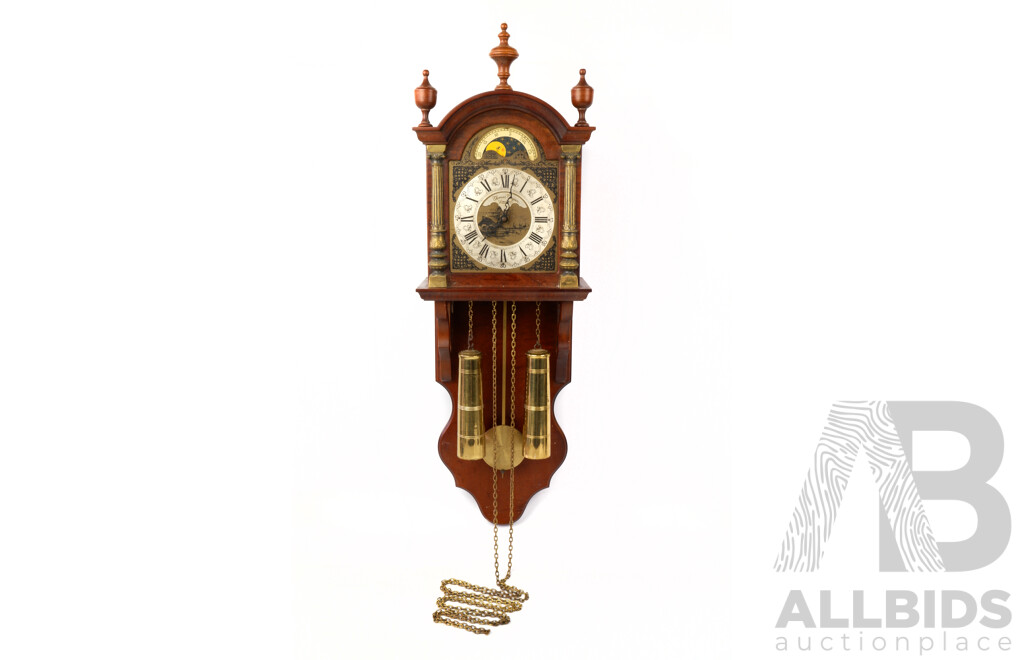 Antique Eight Day Pendulaum Clock with Pendulum and Weights by Thomas Campion, London, Needs Repair