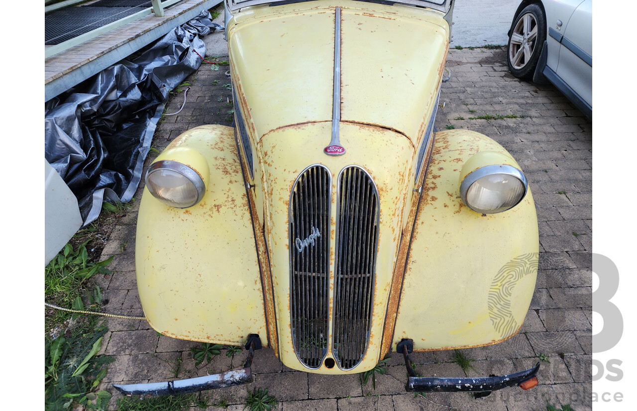 Circa 1949 Ford Anglia A494A Tourer 2d Convertible Yellow 1.2L - Project Car