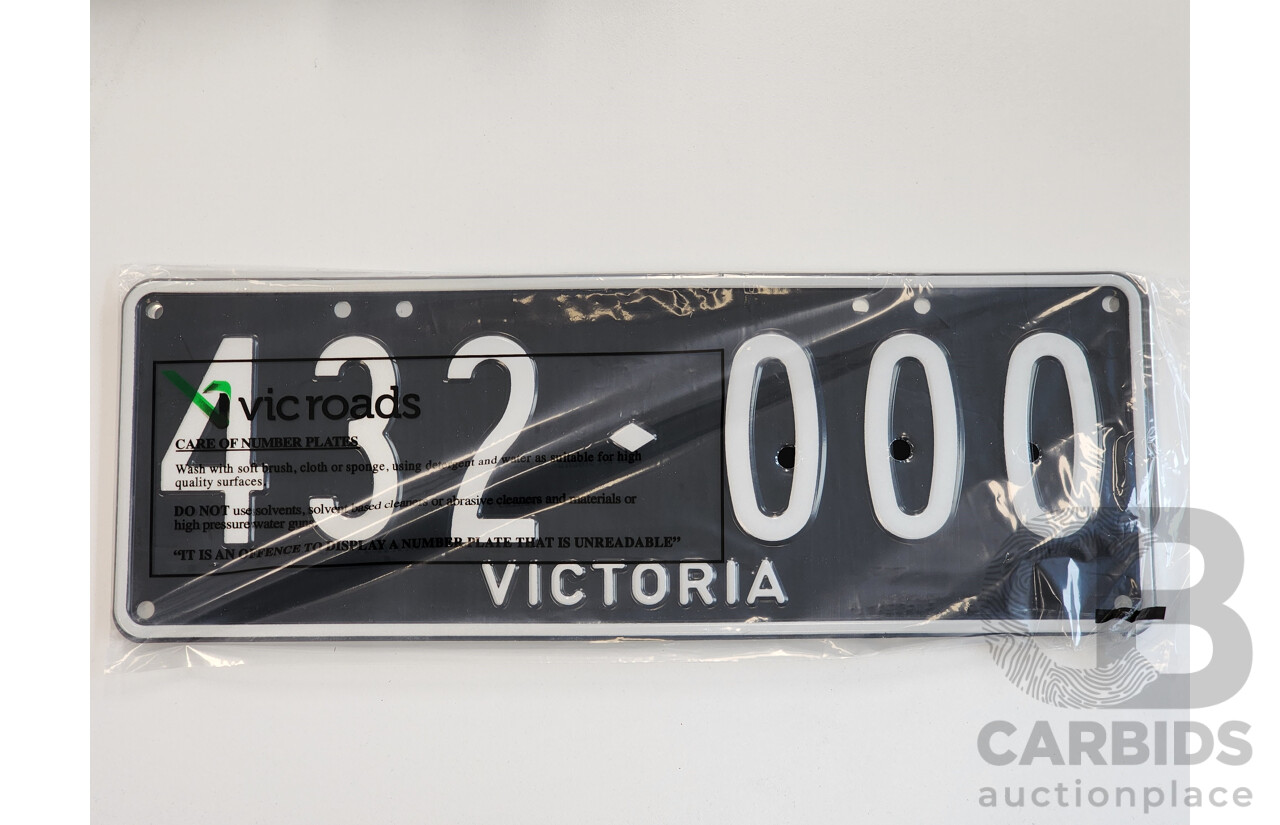 Victorian VIC 6 - Digit Number Plate 432-000