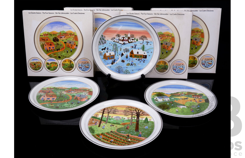 Collection Four Villeroy & Boch, Design Niaf, Four Seasons Display Plates in Original Boxes, All Seasons Included