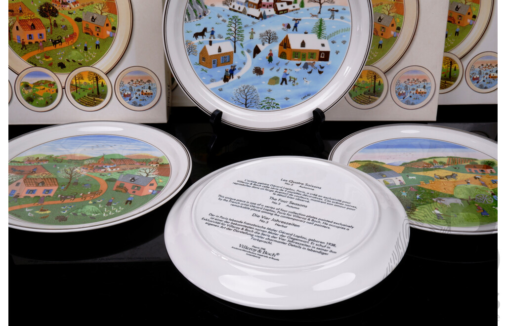 Collection Four Villeroy & Boch, Design Niaf, Four Seasons Display Plates in Original Boxes, All Seasons Included