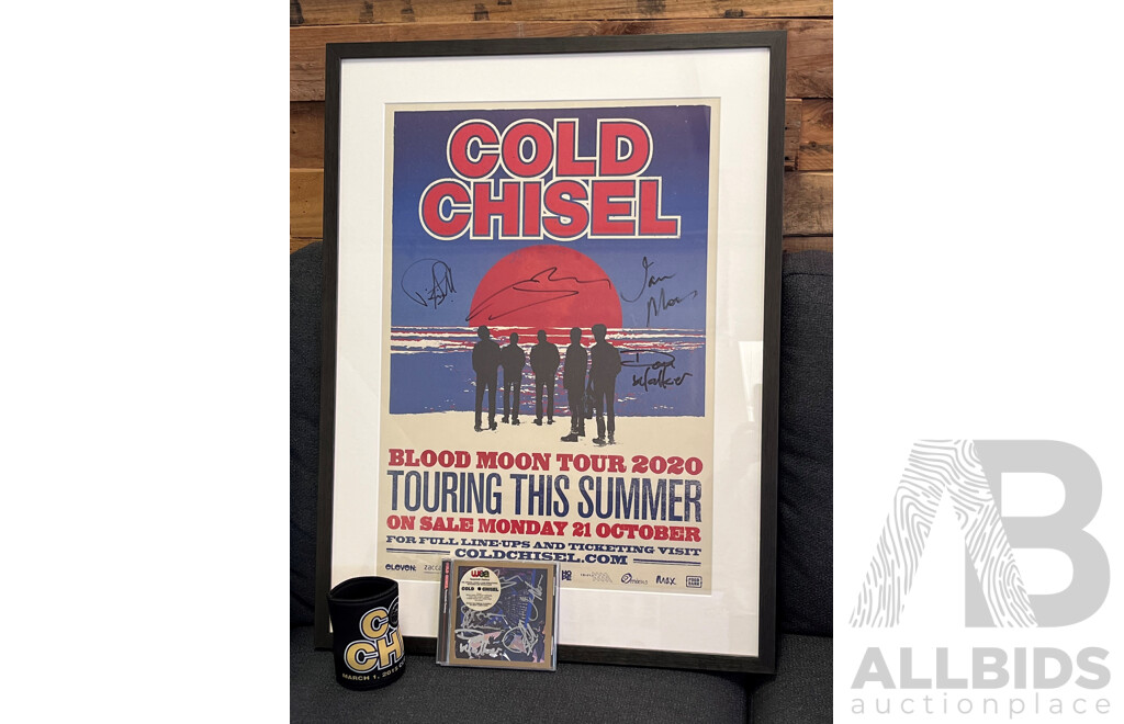 L89 - Framed Cold Chisel Tour Poster, CD & Stubby Holder - Donated by Jimmy Barnes!