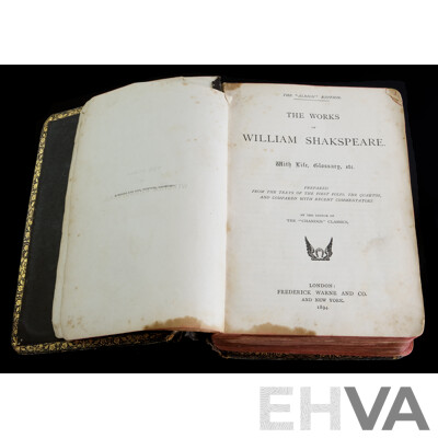 Antique Albion Edition of The Works of William Shakspeare, Frederick Warne and Co London 1894