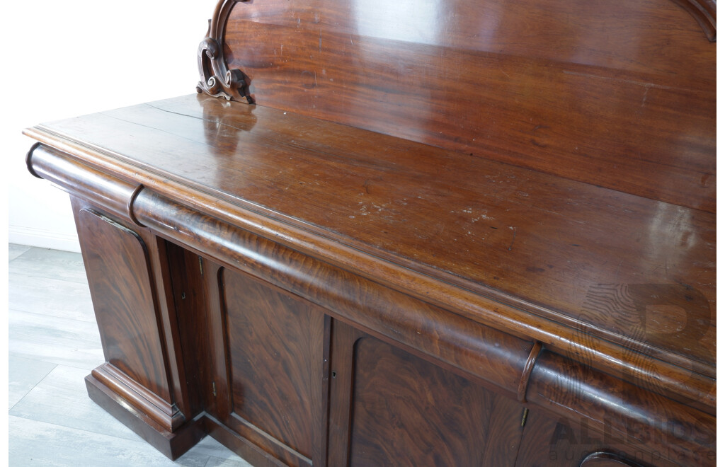 Victorian Cedar Sideboard with Carved Back