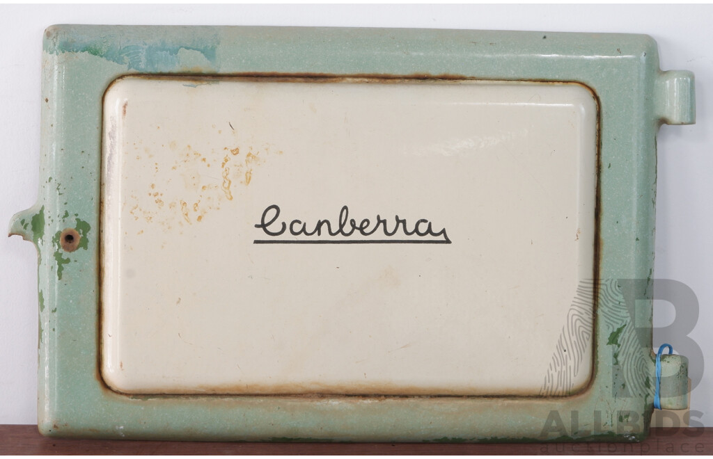 Vintage Metters Enamel Oven Door Marked Canberra