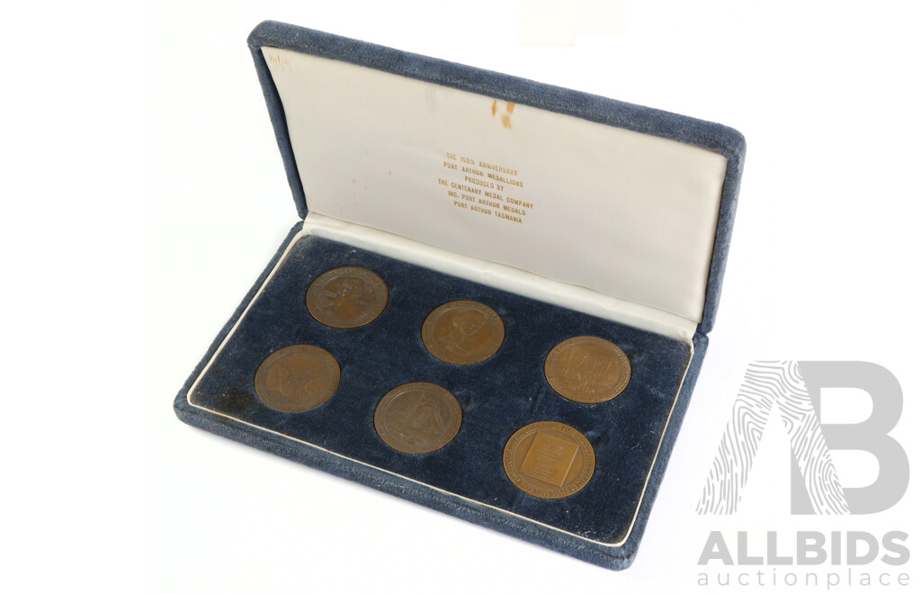 Port Arthur 150th Anniversary Antique Bronze Medallion Box Set Commemorating Events and Personalities of the Convict Era