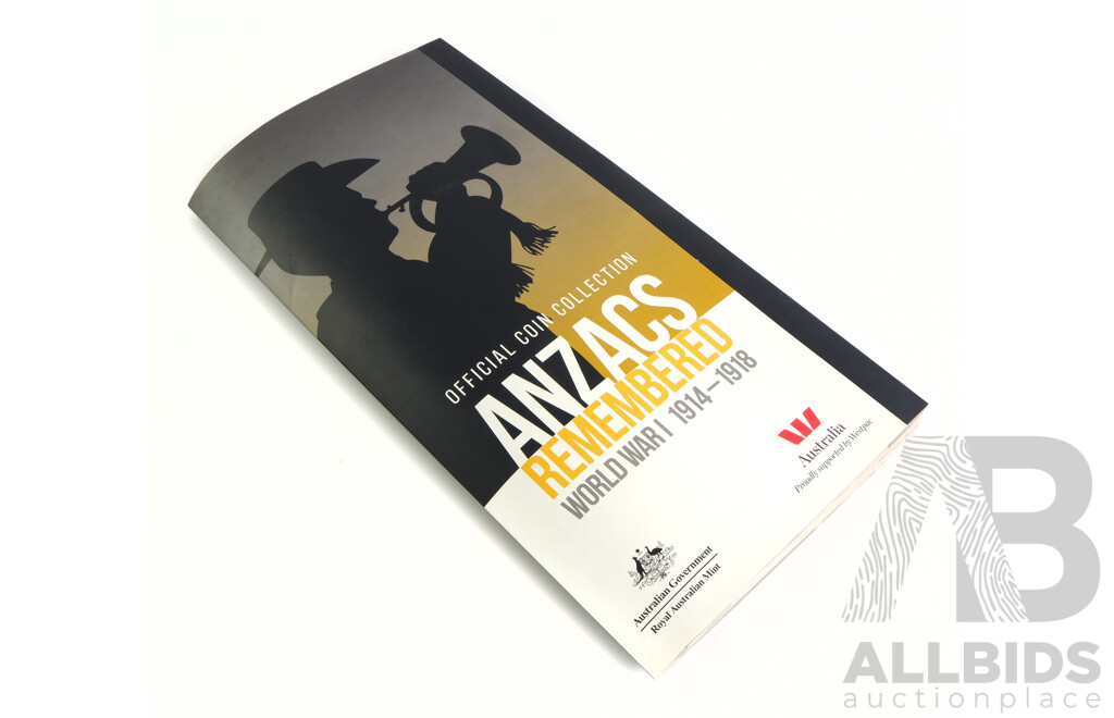 Australian RAM 2018 100 Years ANZACS Remembered Complete Coin Collection Folder 14 Coins