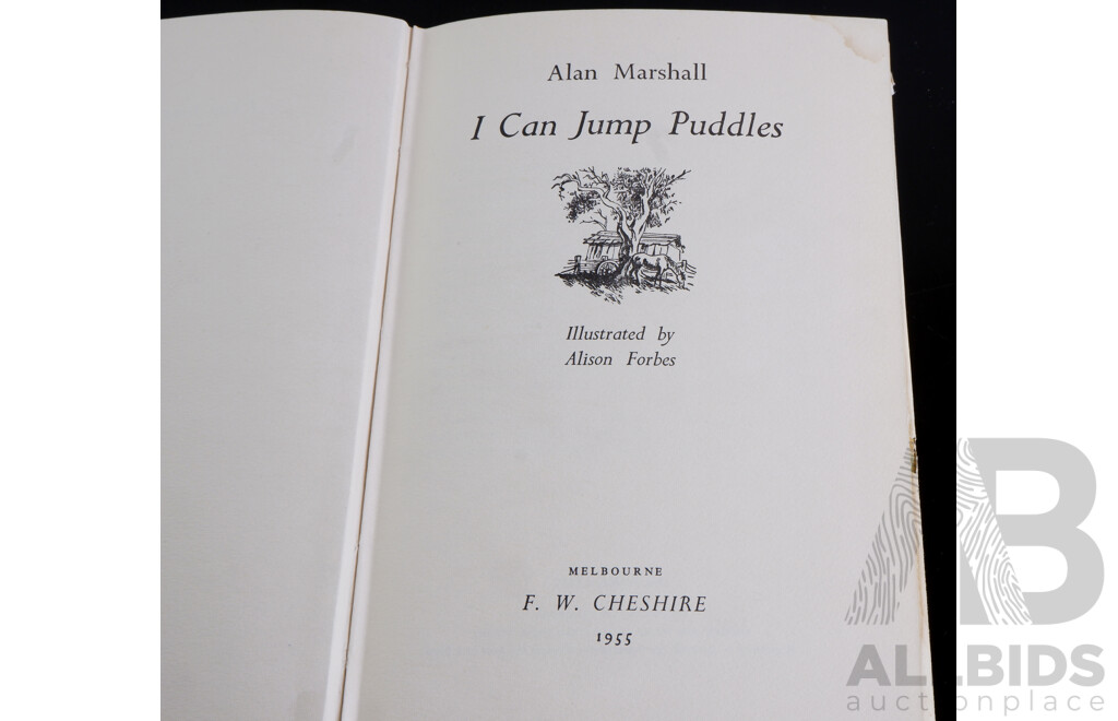 Vintage First Edition I Can Jump Puddles, Alan Marshall and Boomerang, Helen Simpson