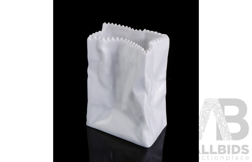 Rosenthal Studio Line Porcelain Paper Bag Vase by Tapio Wirkkala (Finland) Made in Germany