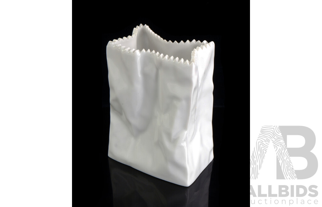 Rosenthal Studio Line Porcelain Paper Bag Vase by Tapio Wirkkala (Finland) Made in Germany