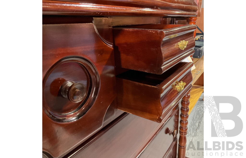 Antique Style Mahogany Tall Chest of Drawers