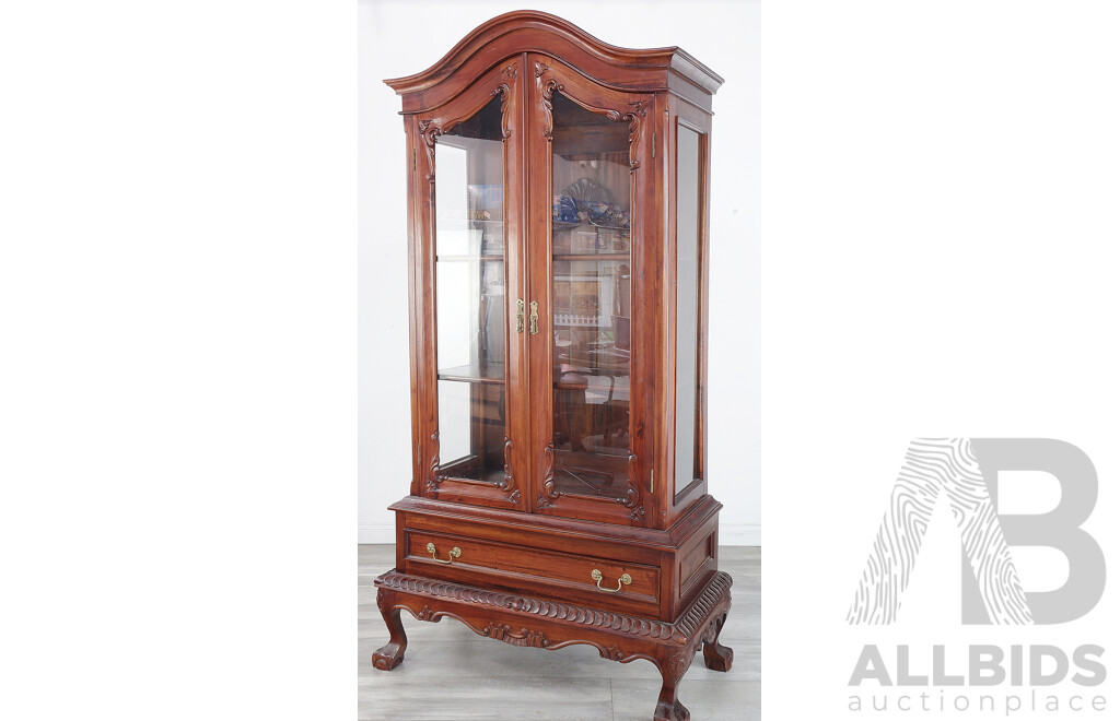 Chippendale Style Mahogany Glass Display Cabinet