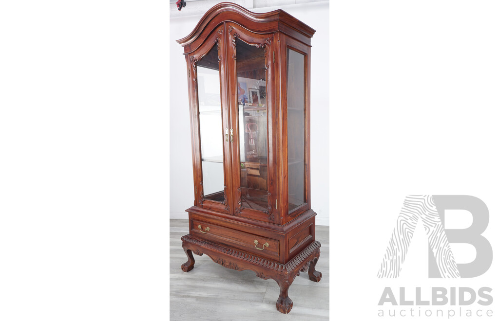 Chippendale Style Mahogany Glass Display Cabinet