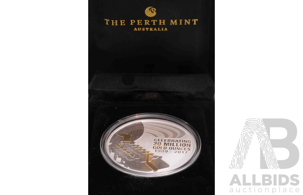 Perth Mint Sterling Silver Medallion with 24ct Gold Plating