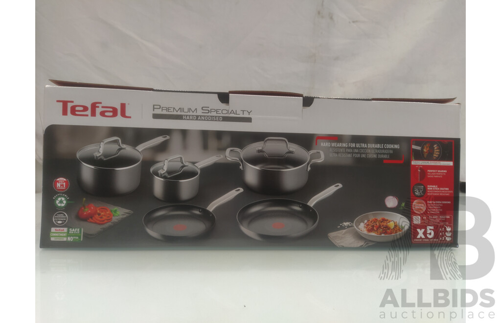 Tefal Premium Specialty Hard Anodised Induction Non-Stick 5 Piece Cookware Set - ORP $529.99