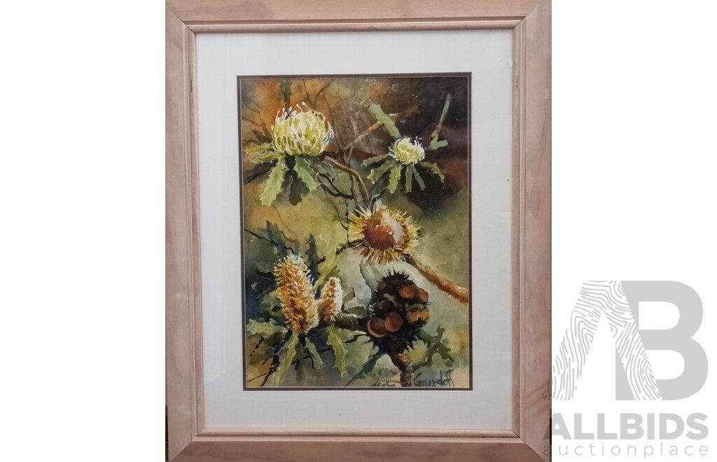 Leeka Gruzdeff - 'Australian Natives' - Watercolour - 47 Cm X 34cm