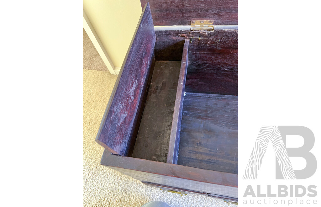 Interesting Indian Brass Mounted Hardwood Chest with Hidden Compartments