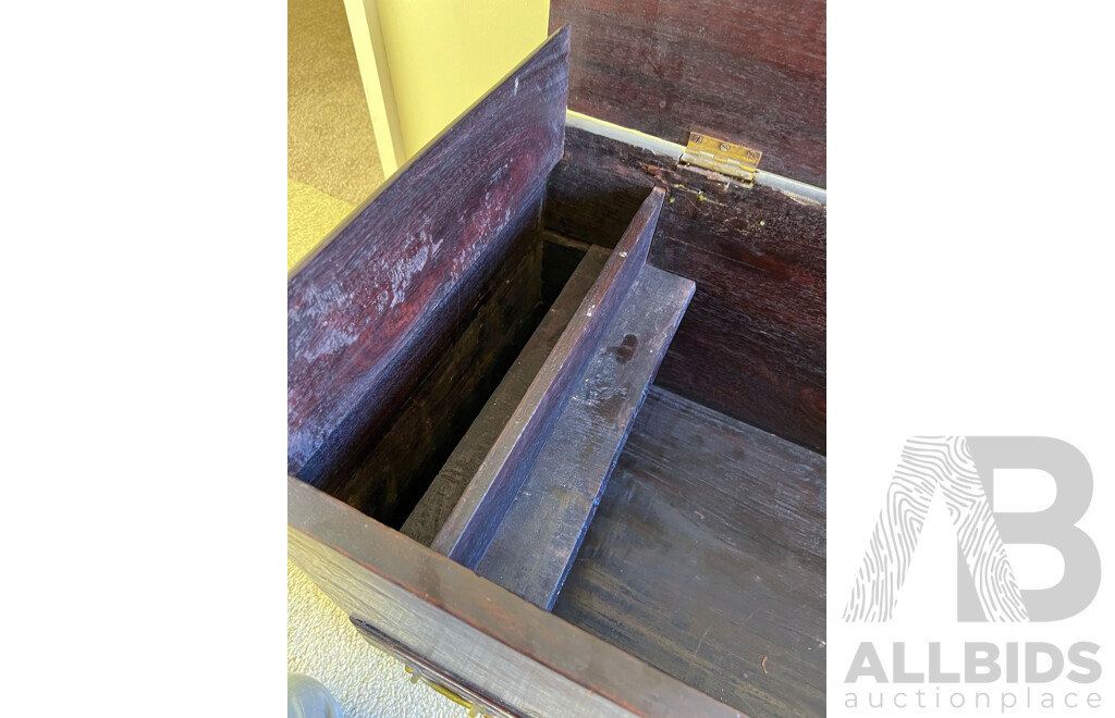 Interesting Indian Brass Mounted Hardwood Chest with Hidden Compartments