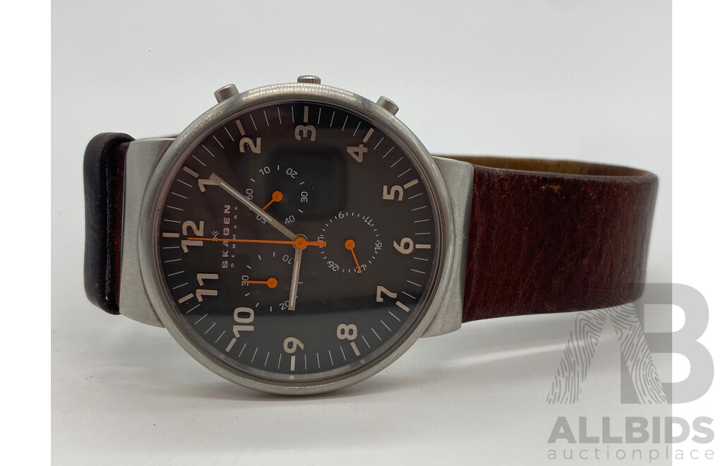 Skagen Denmark SKW6099 Watch with Leather Band