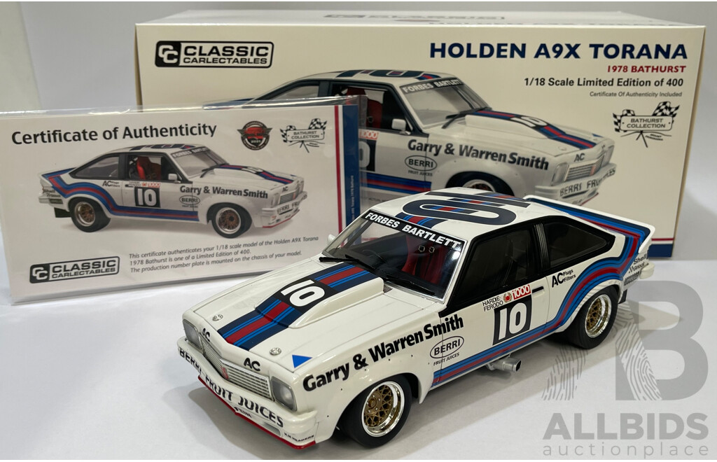 Bob Forbes/Kevin Bartlett Classic Carlectable 1978 Bathurst Holden A9X Torana  - 1/18 Scale