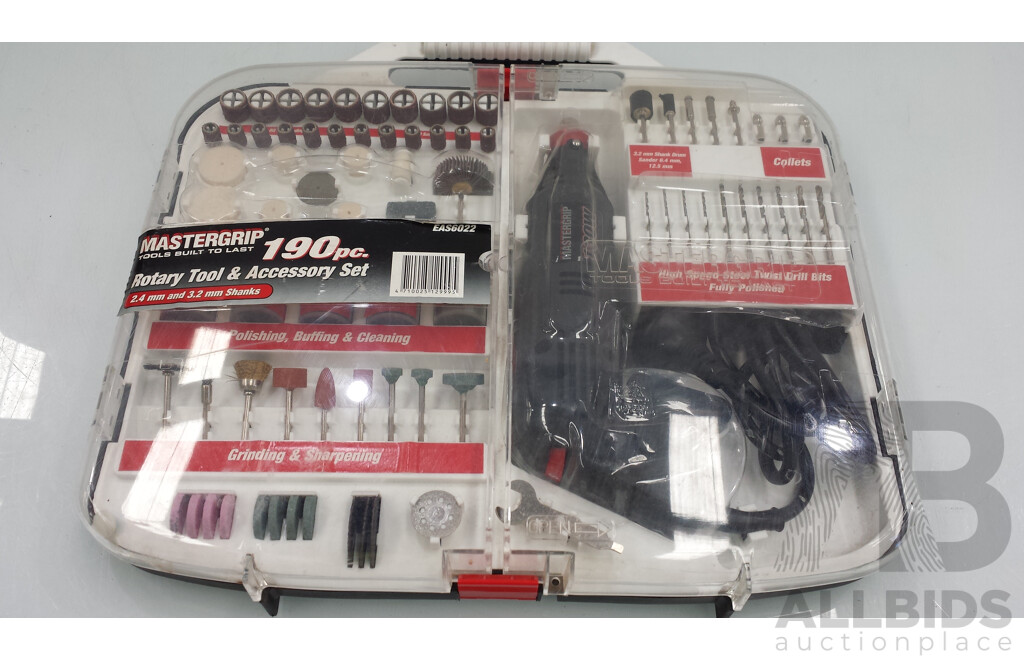 Mastergrip 190 Piece Electric Rotary Tool Kit - New