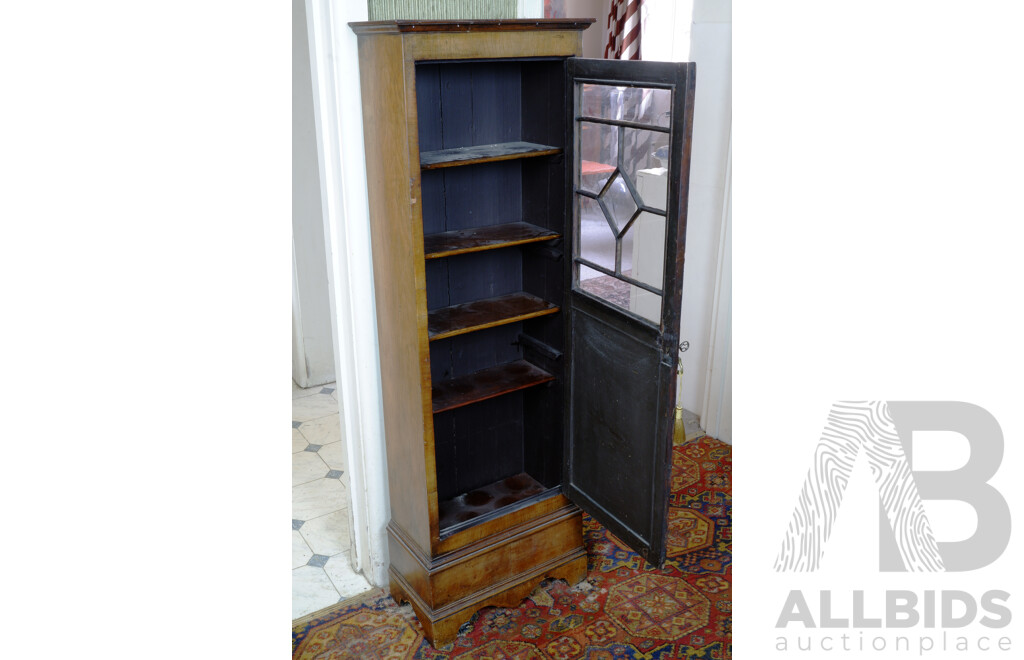 Antique Narrow Mahogany Veneer Cabinet, Early 20th Century