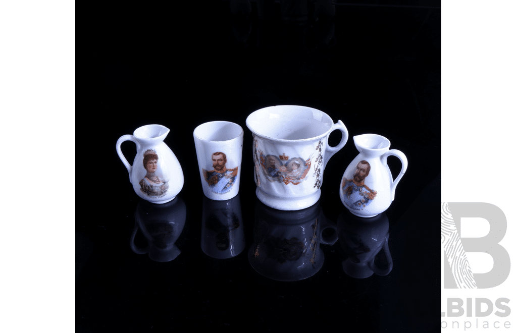 Collection Antique Royal Memorabilia Including King George & Queen Mary Minature Jugs and More