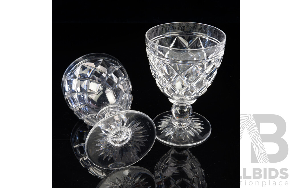 Set FIve Vintage Stuart Crystal WIne Glasses