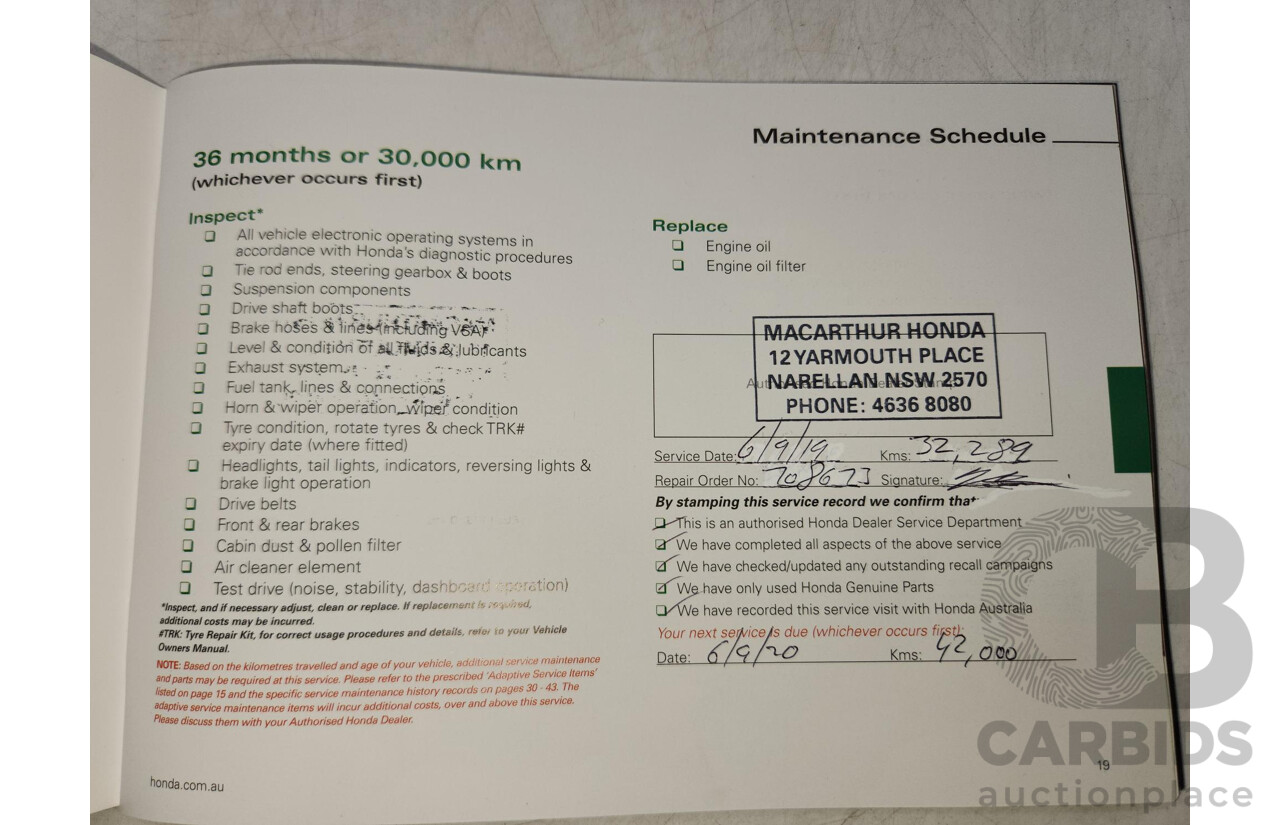 6/2016 Honda HR-V VTi 4d Wagon White 1.8L