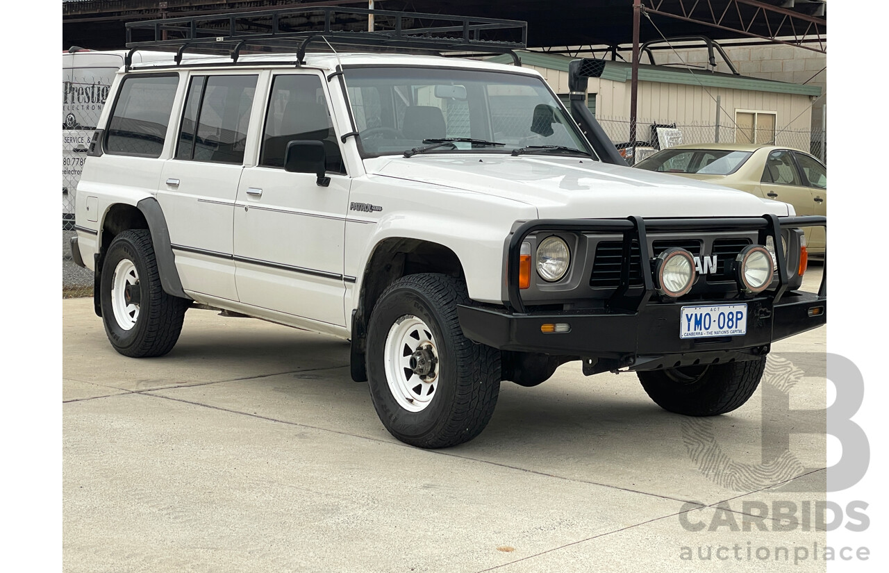 8/1989 Nissan Patrol DX (4x4)  4d Wagon White 4.2L -Turbo Diesel