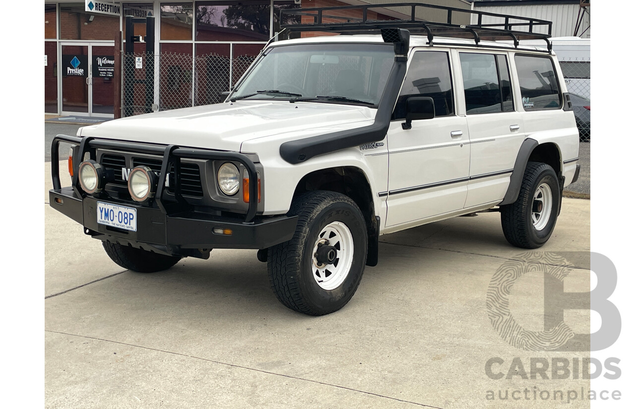 8/1989 Nissan Patrol DX (4x4)  4d Wagon White 4.2L -Turbo Diesel