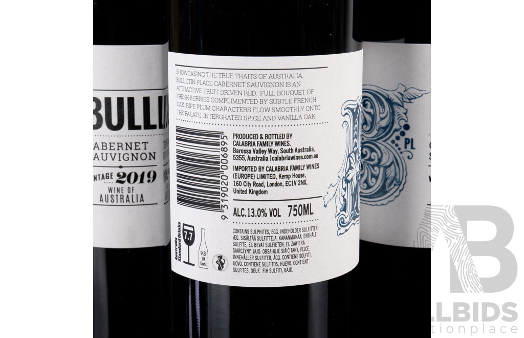 Bulletin Place Cabernet Sauvignon 2019 - Case of 12 x 750ml