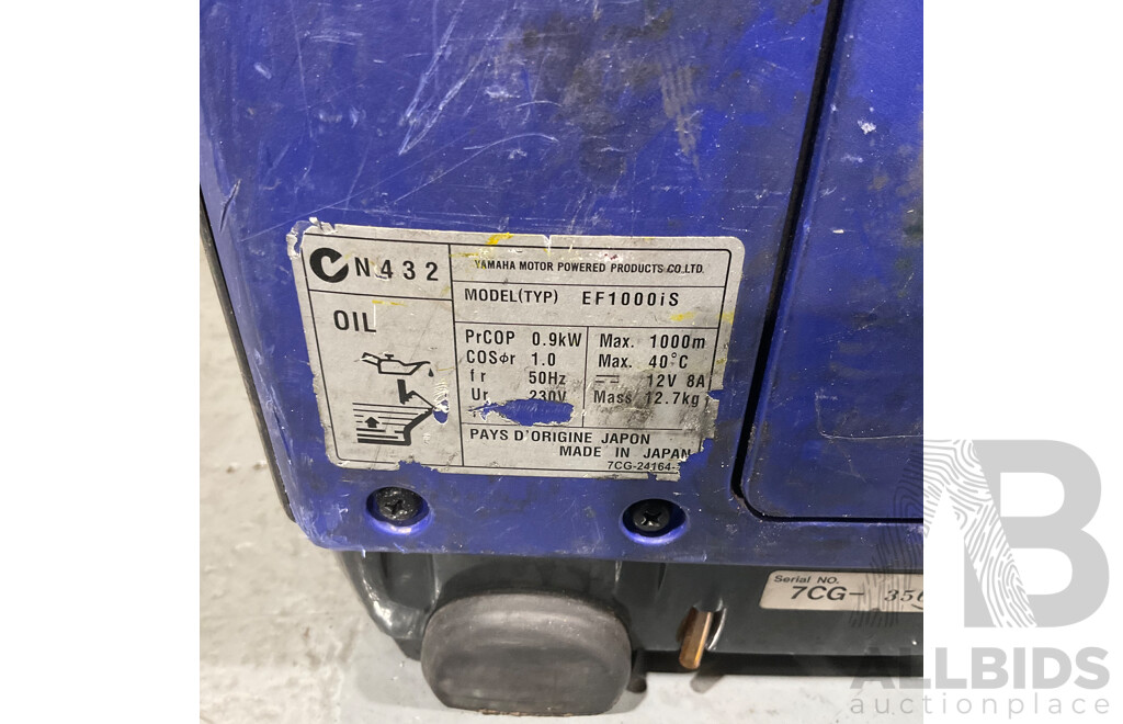 YAMAHA EF1000iS – 1 KVA Inverter Generator - ORP $1799