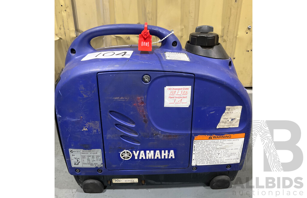 YAMAHA EF1000iS – 1 KVA Inverter Generator - ORP $1799