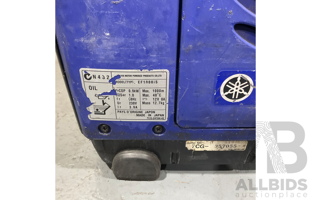 YAMAHA EF1000iS – 1 KVA Inverter Generator - ORP $1799