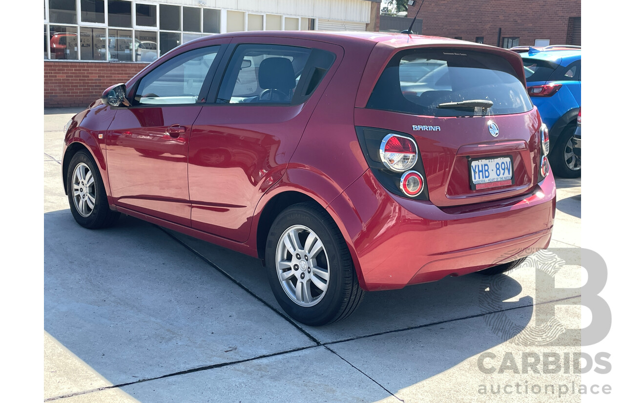 8/2012 Holden Barina  TM 5d Hatchback Red 1.6L