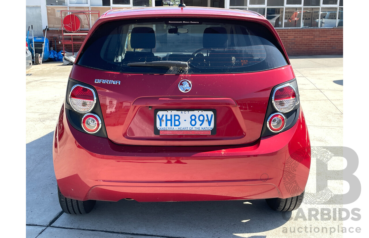 8/2012 Holden Barina  TM 5d Hatchback Red 1.6L