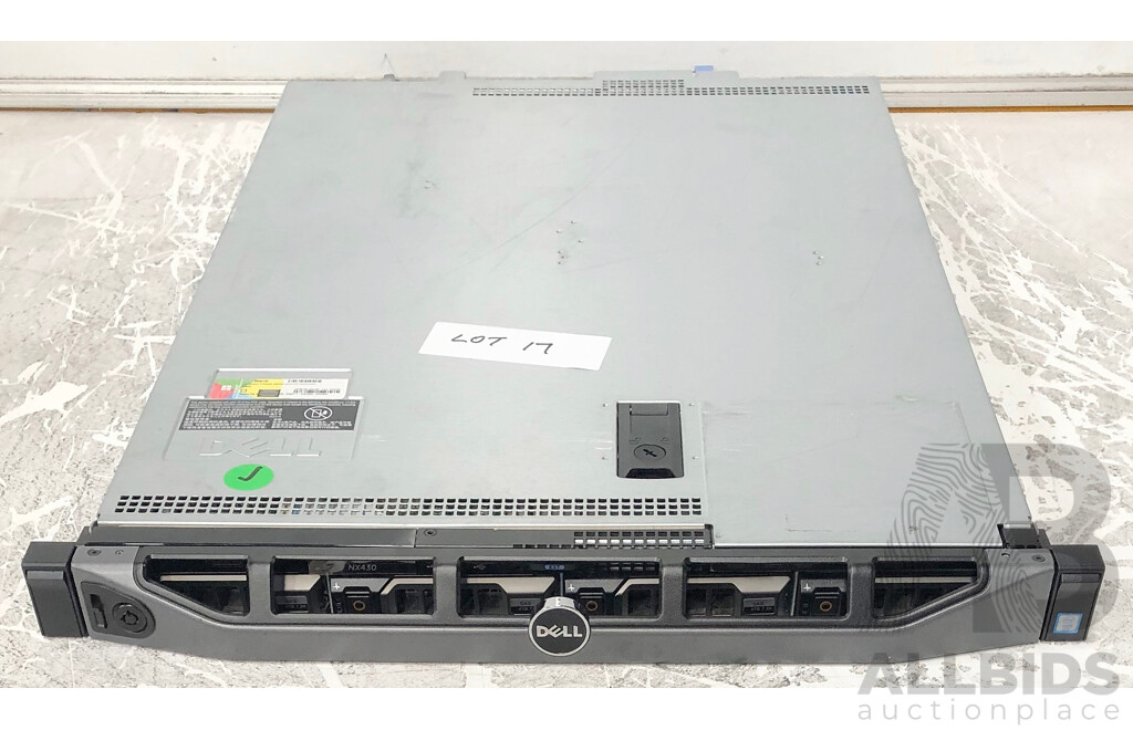 Dell EMC NX430 Intel Xeon (E3-1220 v6) 3.00GHz-3.50GHz 4-Core CPU 1RU Storage Server w/ 16TB of Storage